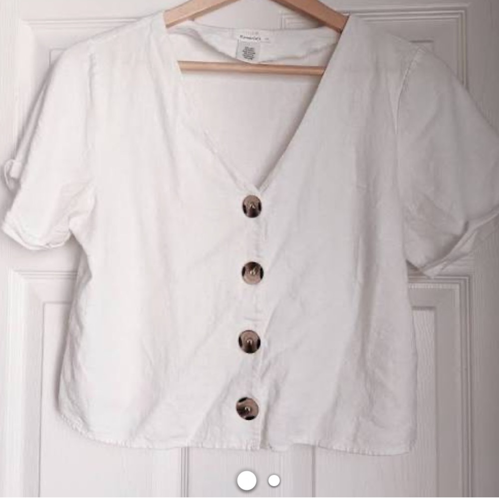 Urban romantics white button tee